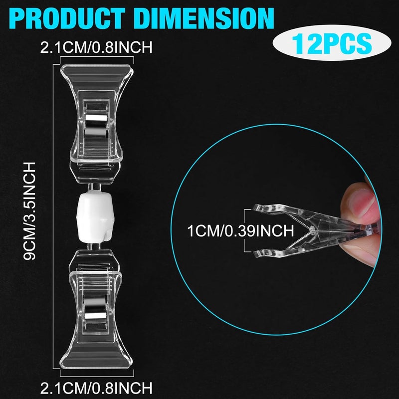 Inchoco Plastic 12-Pack Double Sided Swivel Price Tag Clips for Signs and Clothing Displays - Image 2